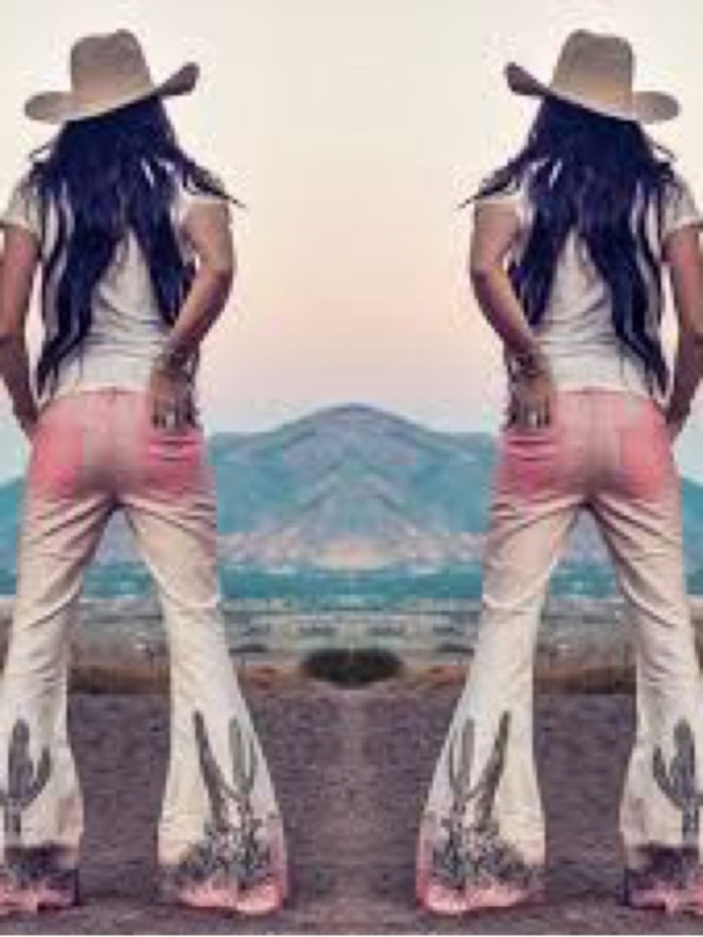Ranch Dress’n Fallon Taylor Pink Ombré Super Flare Jeans